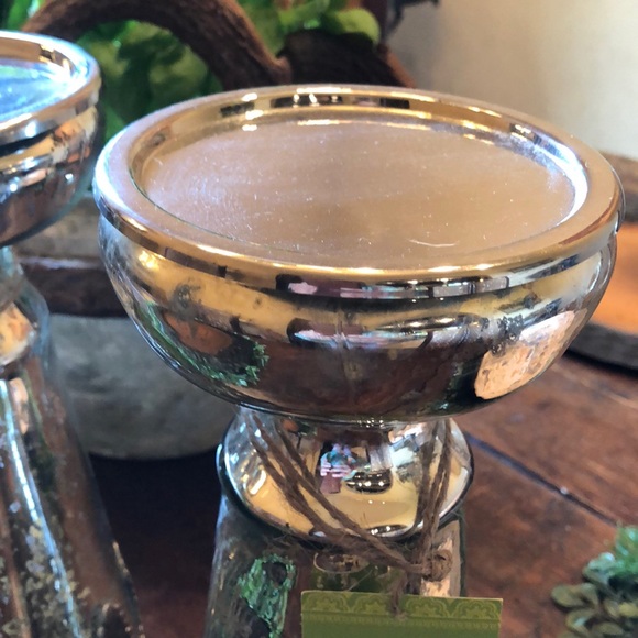 2 mercury glass candle holders NWT - Picture 4 of 6